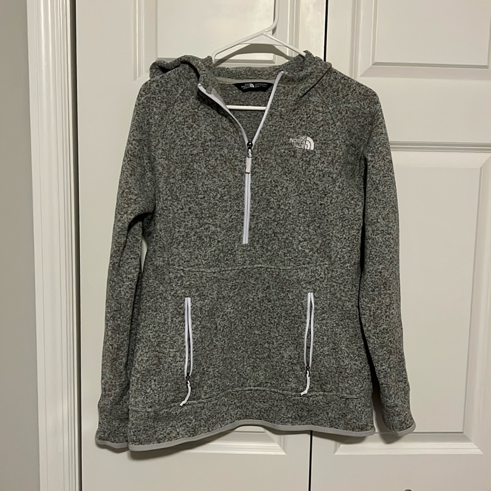 The North Face Women's Crescent 1/2 Zip Pullover Heathered Grey Fleece Size M